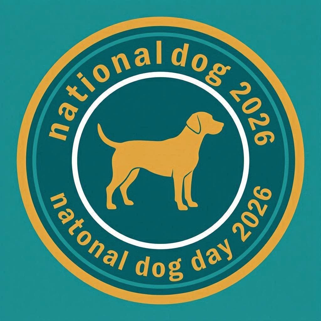 National Dog Day 2026 circular badge logo free download