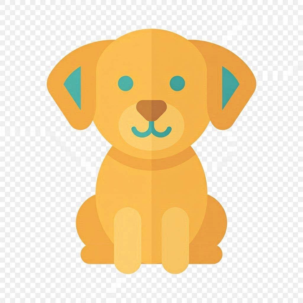 Flat vector illustration cute golden retriever