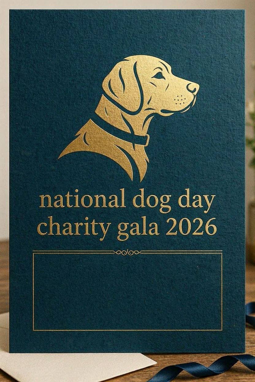 Elegant National Dog Day charity gala fundraiser poster