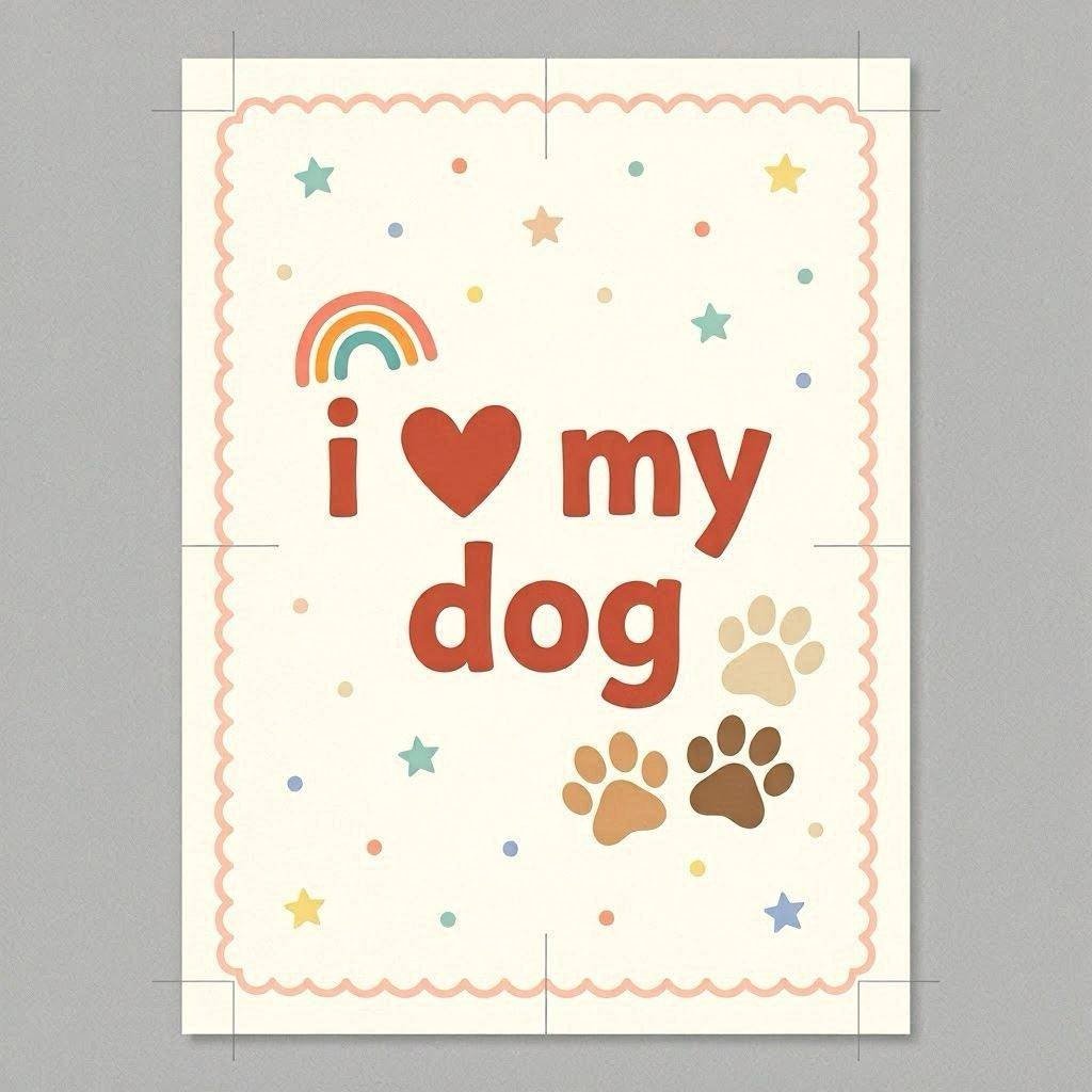 I Love My Dog decorative wall sign design