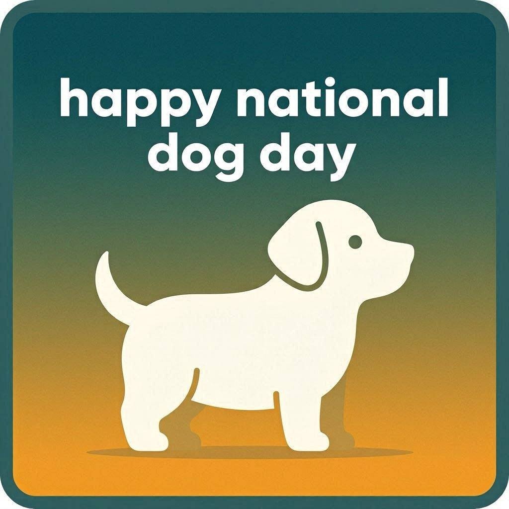 Modern teal to amber gradient National Dog Day card