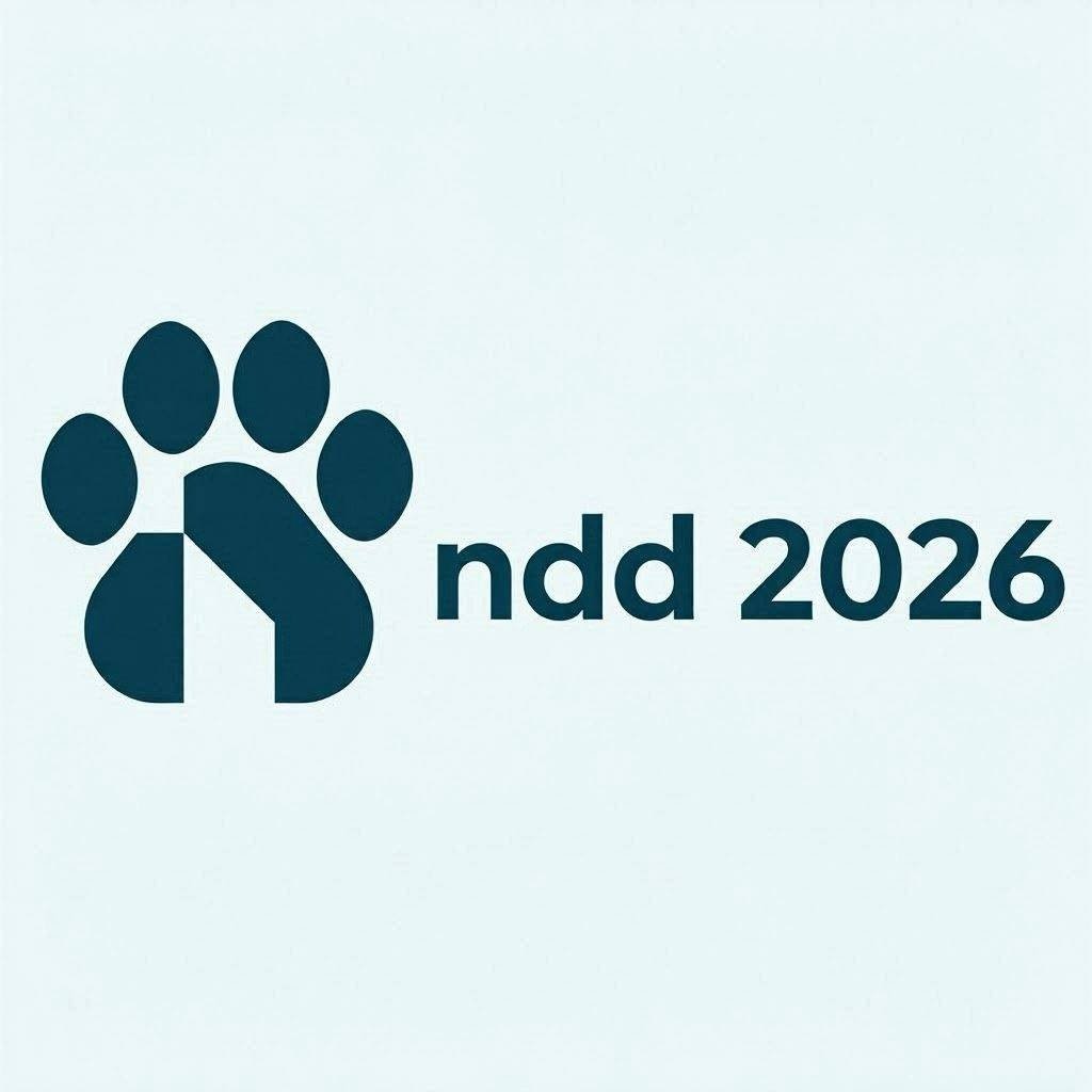 Modern minimalist NDD 2026 abstract logo
