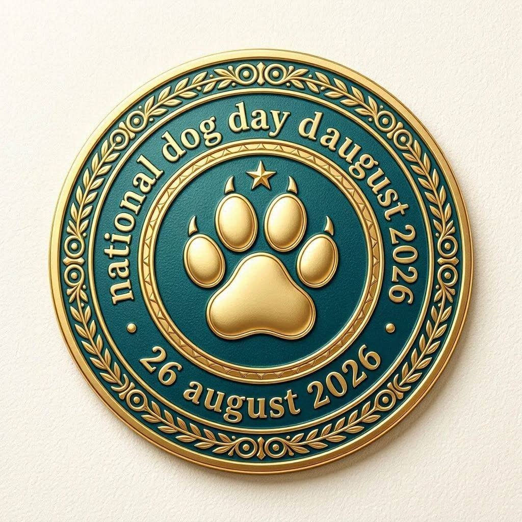 Official seal style National Dog Day 2026 emblem
