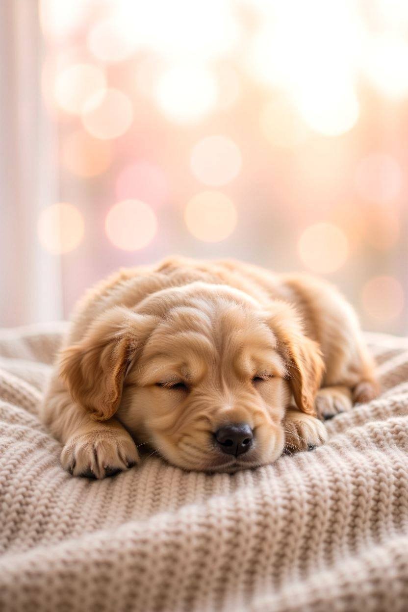 Sleeping puppy vertical phone wallpaper