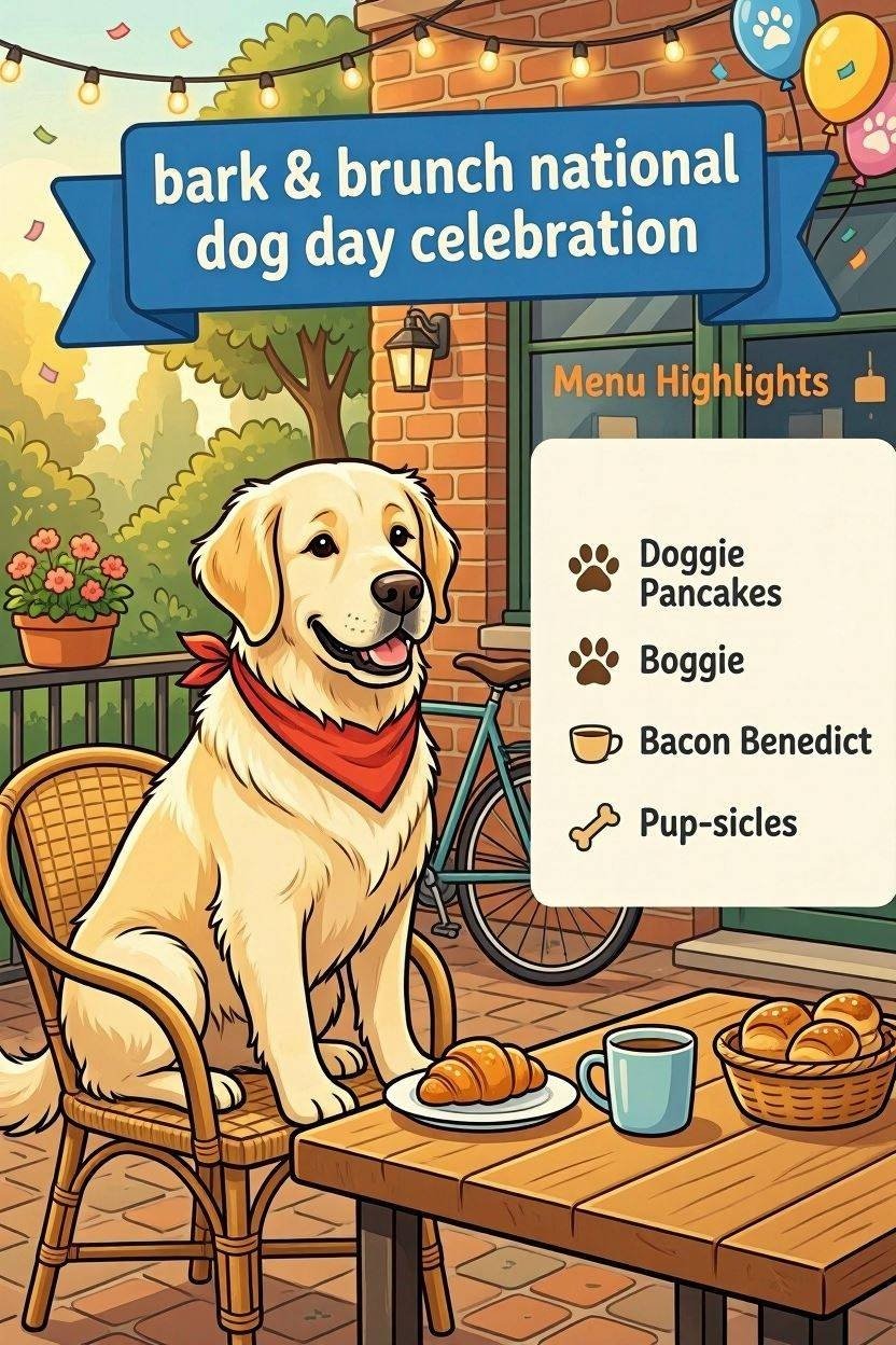 Bark and Brunch restaurant National Dog Day event flyer