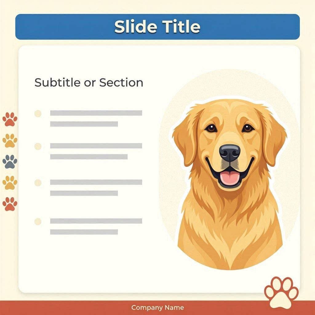 Dog themed presentation slideshow slide template