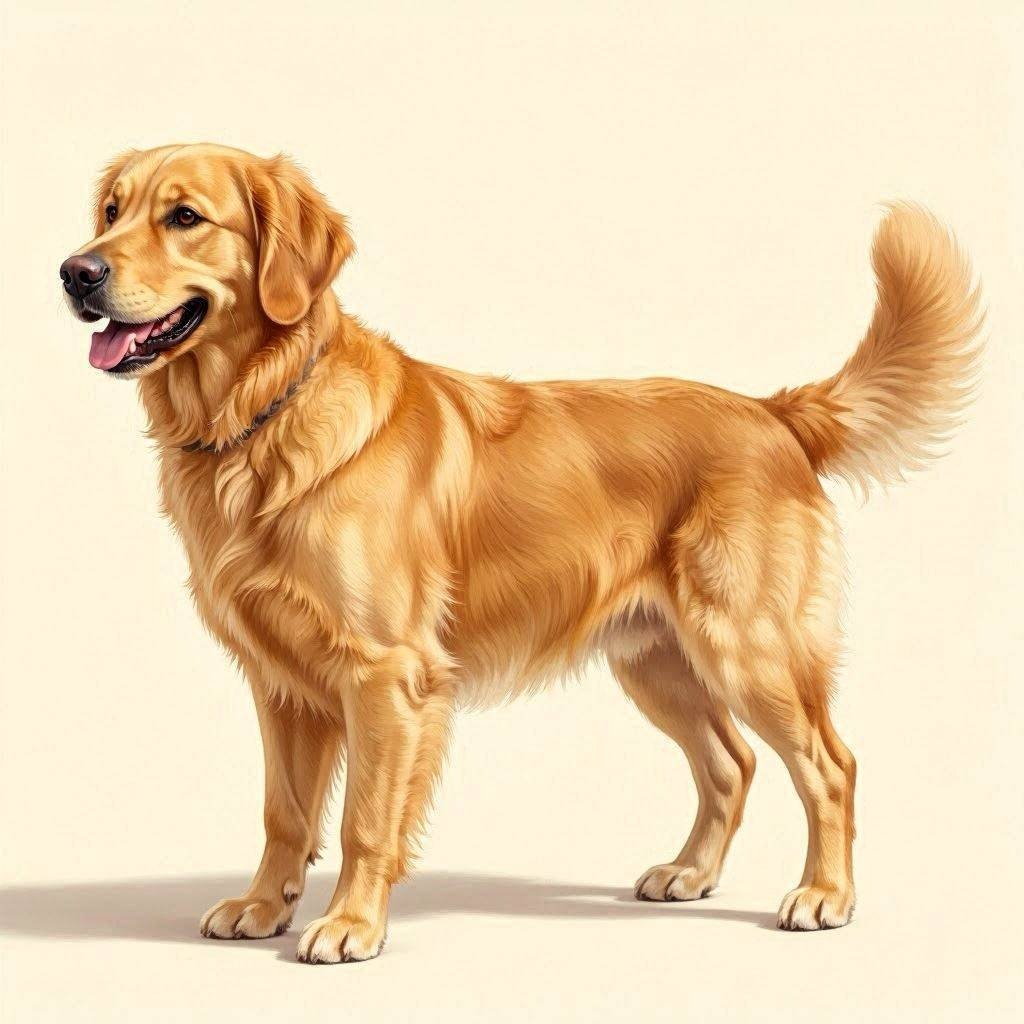 Happy dog wagging tail action frame
